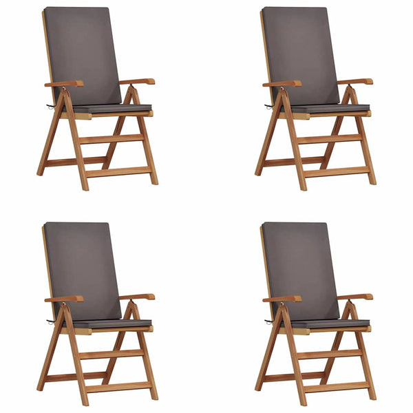 Gartenstuhl 4er Set Braun Grau