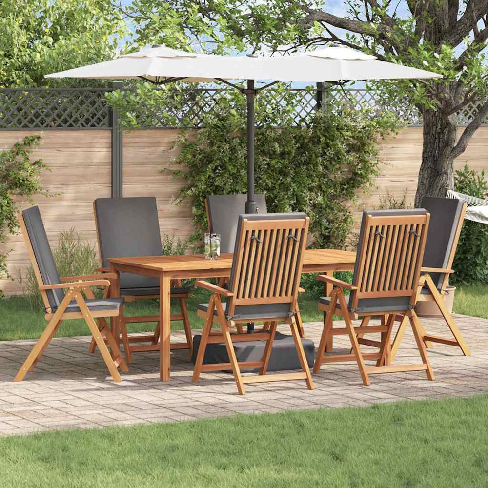 Gartenstuhl 6er Set Braun Grau