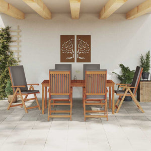 Gartenstuhl 6er Set Braun Grau