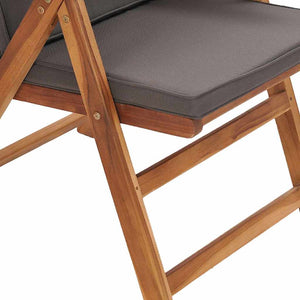 Gartenstuhl 8er Set Braun Grau Teakholz