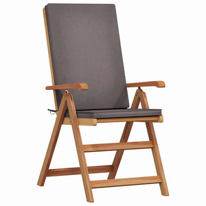 Gartenstuhl 8er Set Braun Grau Teakholz