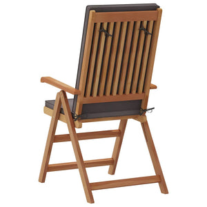 Gartenstuhl 8er Set Braun Grau Teakholz