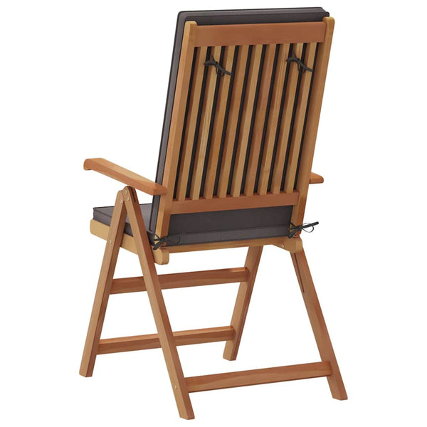 Gartenstuhl 8er Set Braun Grau Teakholz