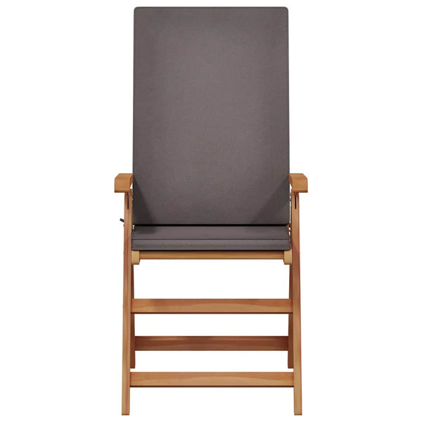 Gartenstuhl 8er Set Braun Grau Teakholz