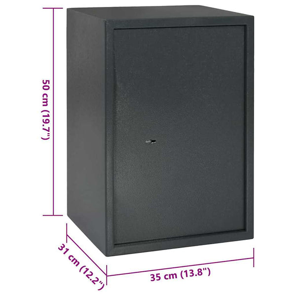 vidaXL Safe with Lock Dark Grey 35 x 31 x 50 cm Steel