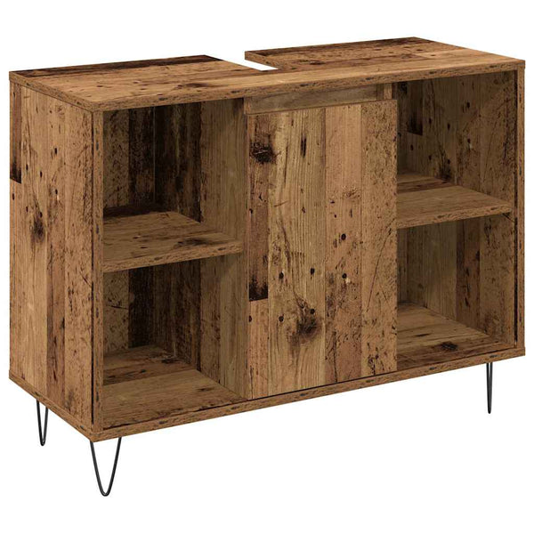vidaXL Bathroom Furniture Set with Shelf 3 pcs Reclaimed Wood Engineered Wood