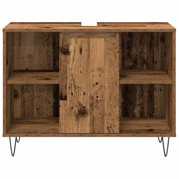 vidaXL Bathroom Furniture Set with Shelf 3 pcs Reclaimed Wood Engineered Wood