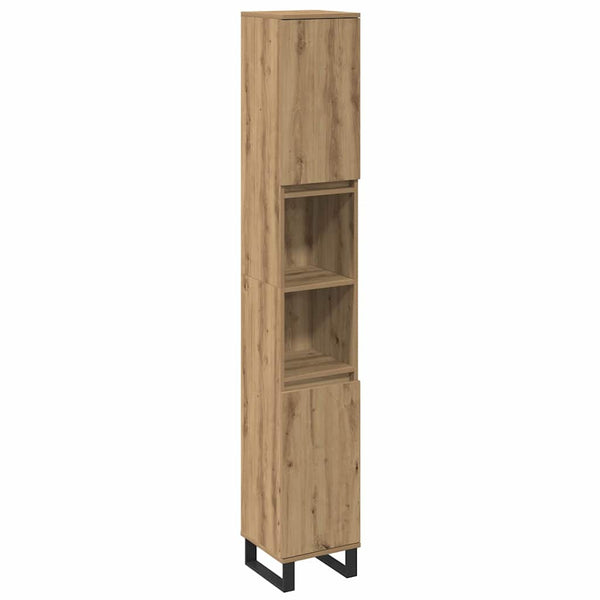 vidaXL Bathroom Furniture Set with Storage 3 pcs Brown Engineered Wood