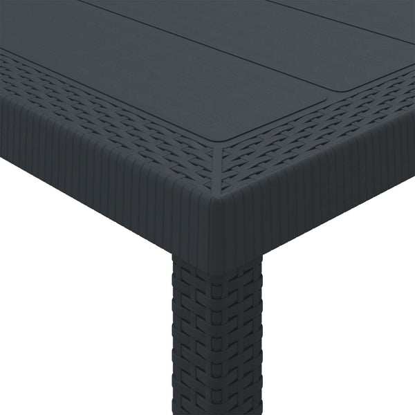 vidaXL Garden Table Anthracite 250 x 100 x 73 cm Poly Rattan