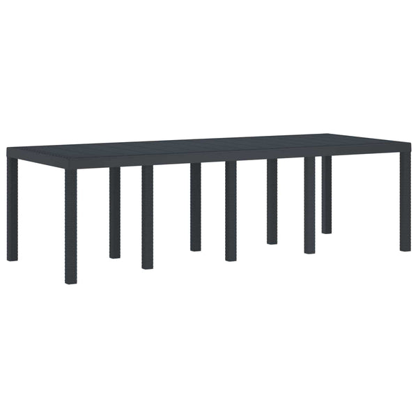 vidaXL Garden Table Anthracite 250 x 100 x 73 cm Poly Rattan