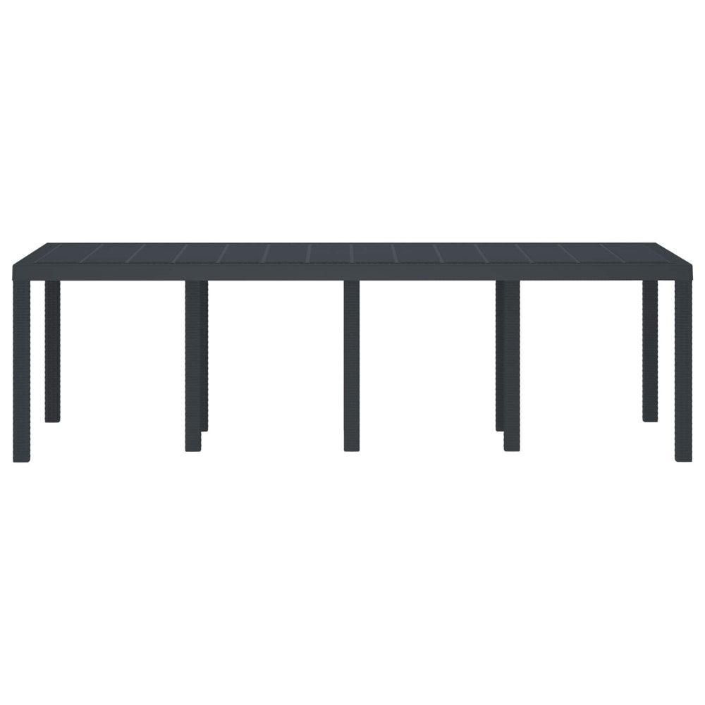 vidaXL Garden Table Anthracite 250 x 100 x 73 cm Poly Rattan
