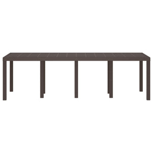 vidaXL Garden Table Brown 250 x 100 x 73 cm Poly Rattan