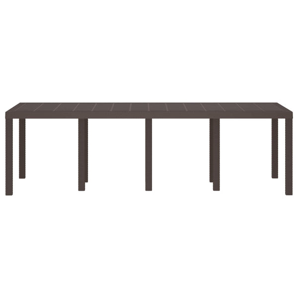 vidaXL Garden Table Brown 250 x 100 x 73 cm Poly Rattan