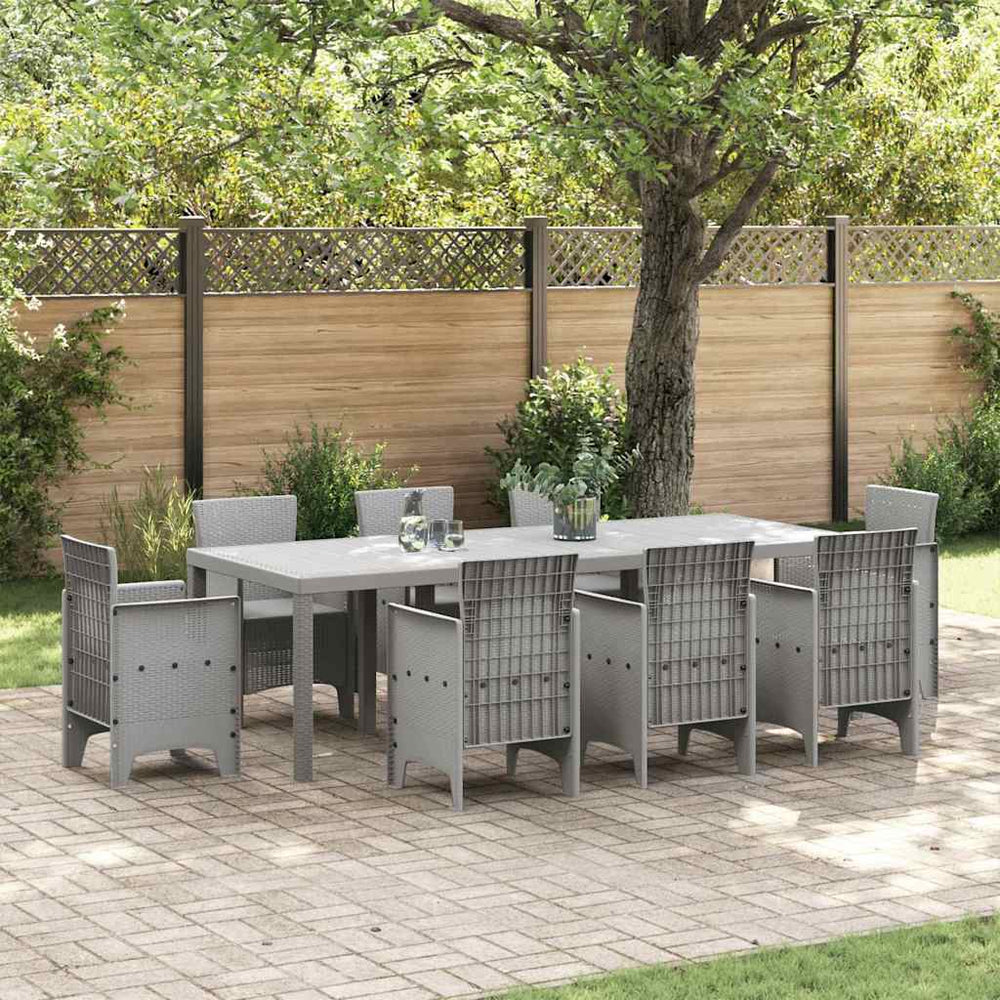 vidaXL Garden Dining Table Light Gray 250 x 100 x 73 cm Poly Rattan