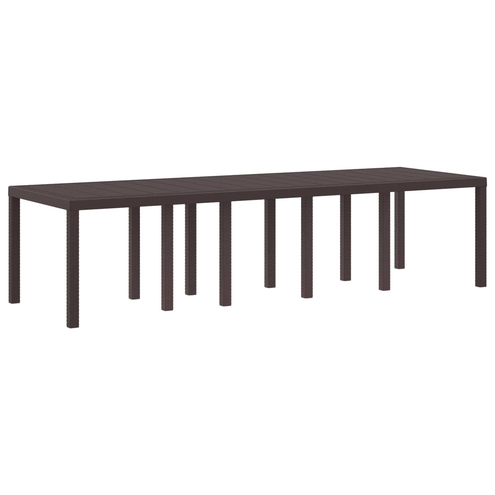 vidaXL Garden Table Brown 300 x 100 x 73 cm Poly Rattan