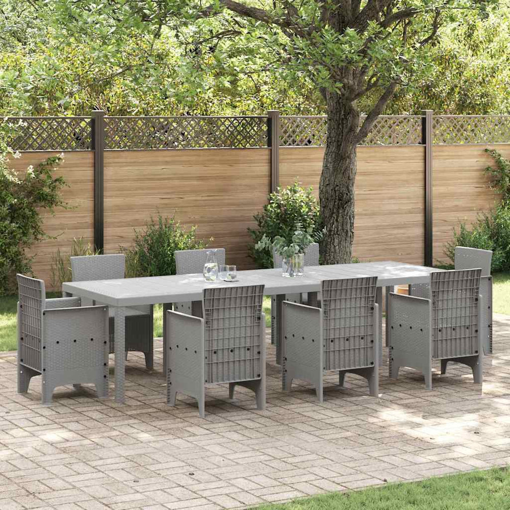 vidaXL Garden Dining Table Light Gray 300 x 100 x 73 cm Poly Rattan