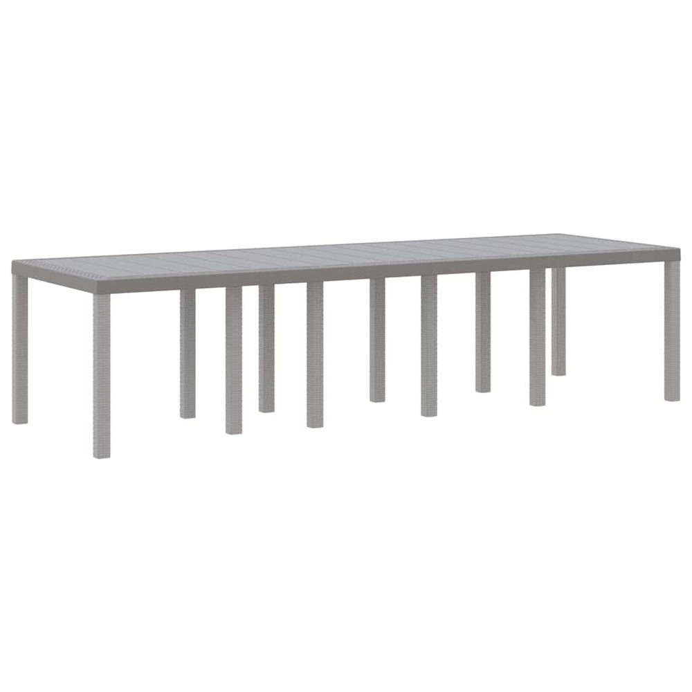 vidaXL Garden Dining Table Light Gray 300 x 100 x 73 cm Poly Rattan