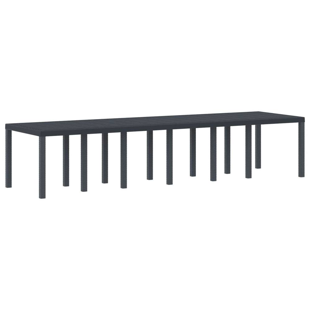 vidaXL Garden Table Anthracite 350 x 100 x 74 cm Poly Rattan
