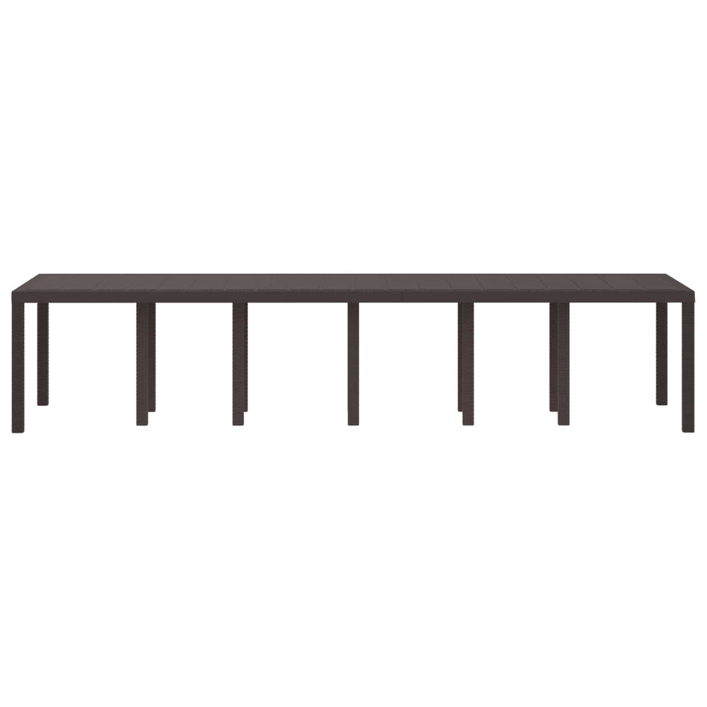vidaXL Garden Table Brown 350 x 100 x 74 cm Poly Rattan