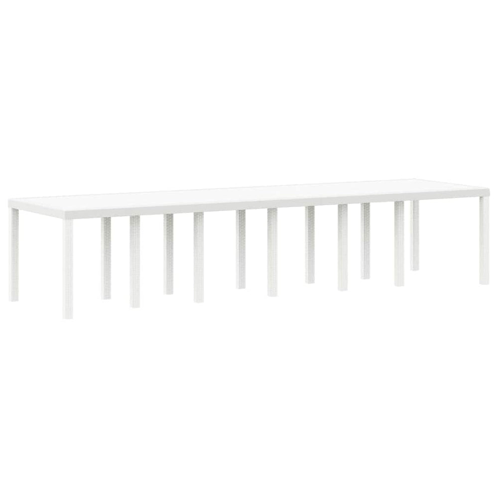 vidaXL Garden Table White 350 x 100 x 74 cm Poly Rattan