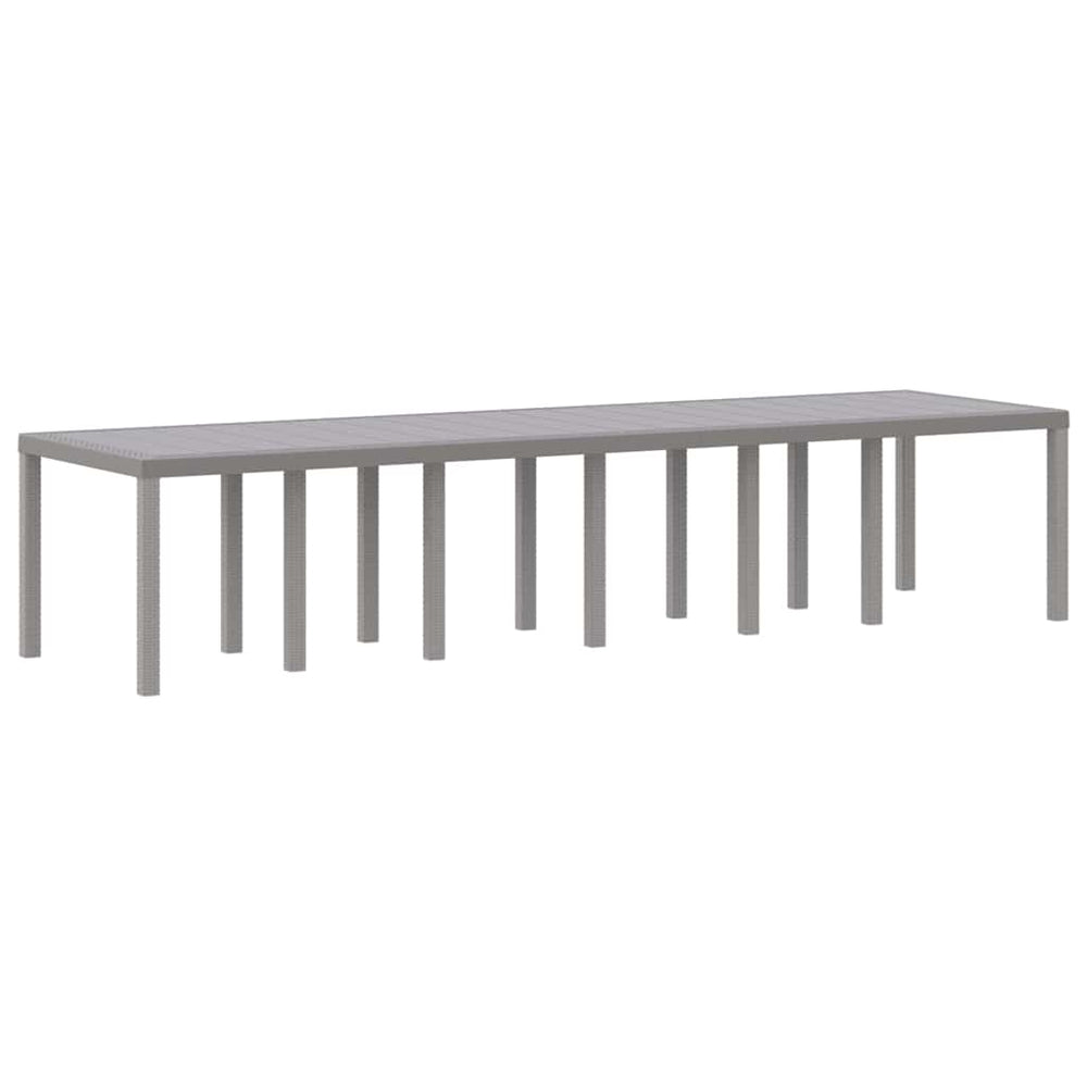 vidaXL Garden Table Light Gray 350 x 100 x 74 cm Poly Rattan