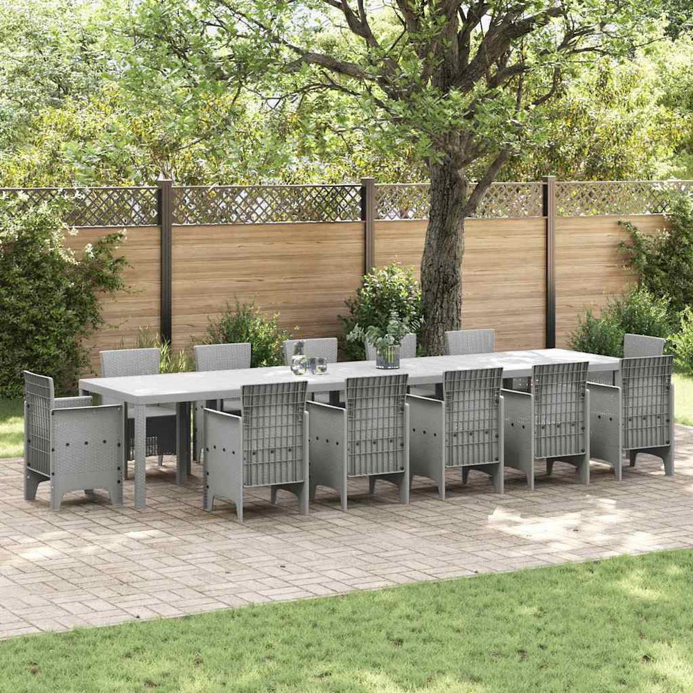 vidaXL Garden Table Light Gray 400 x 100 x 73 cm Poly Rattan