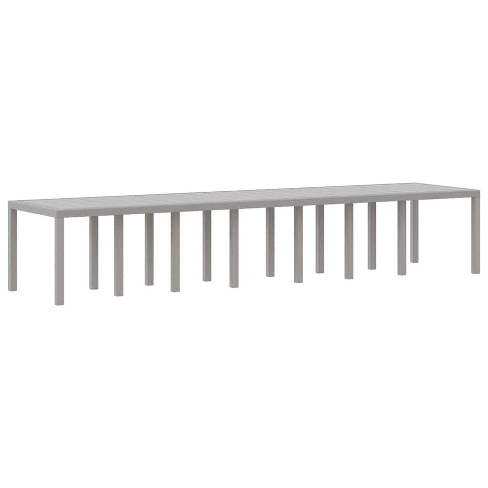 vidaXL Garden Table Light Gray 400 x 100 x 73 cm Poly Rattan