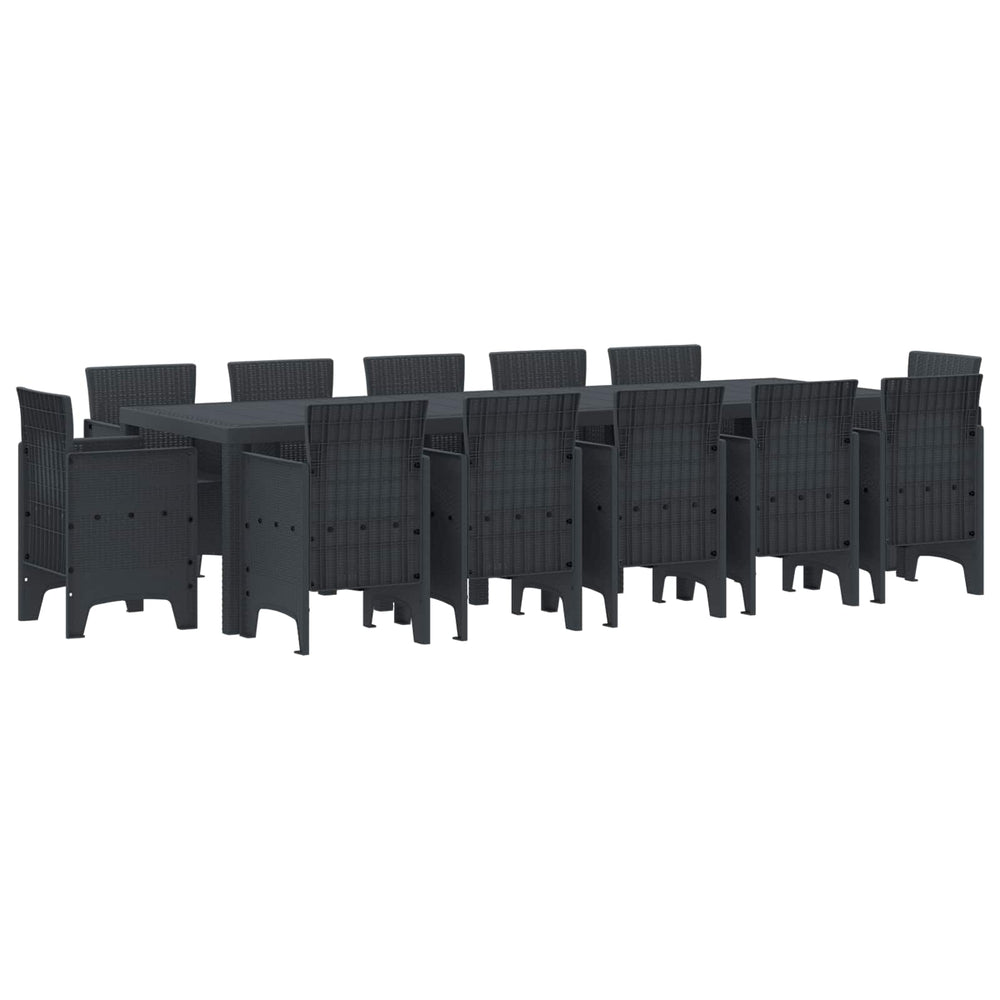 vidaXL Outdoor Dining Set 13 pcs Anthracite Plastic