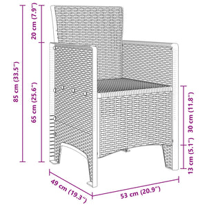 vidaXL Outdoor Dining Set 13 pcs Anthracite Plastic