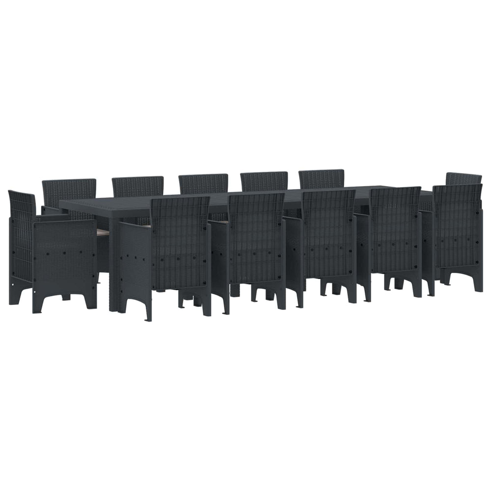 vidaXL Garden Dining Set 13 pcs Anthracite Poly Rattan