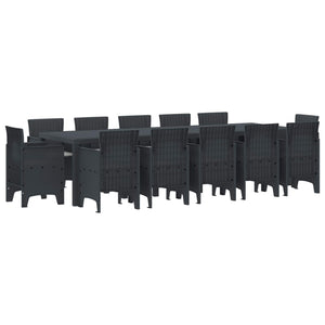 vidaXL Garden Dining Set 13 pcs Anthracite and Light Grey