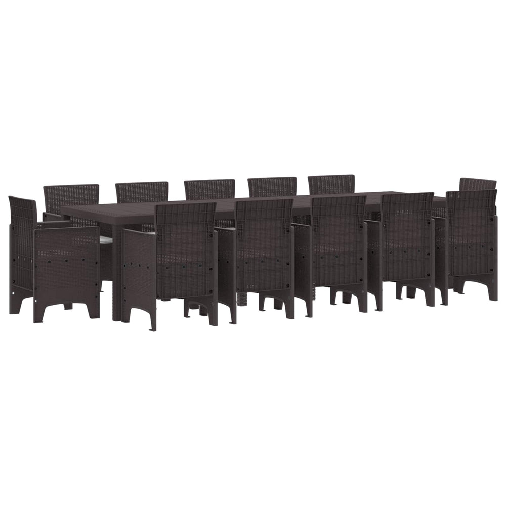 vidaXL Garden Dining Set 13 pcs Brown and Light Grey Rattan and Cushions