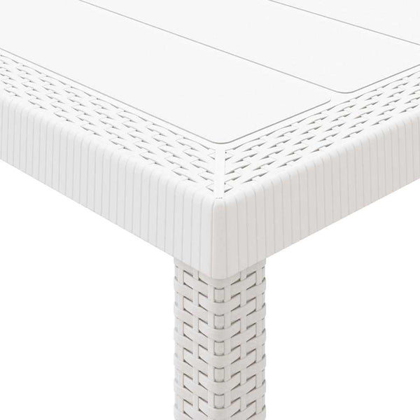 vidaXL Garden Dining Set 13 pcs White Poly Rattan