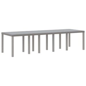 vidaXL Garden Dining Set 13 pcs Light Grey Poly Rattan