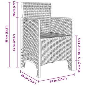 vidaXL Garden Dining Set 13 pcs Light Grey Poly Rattan