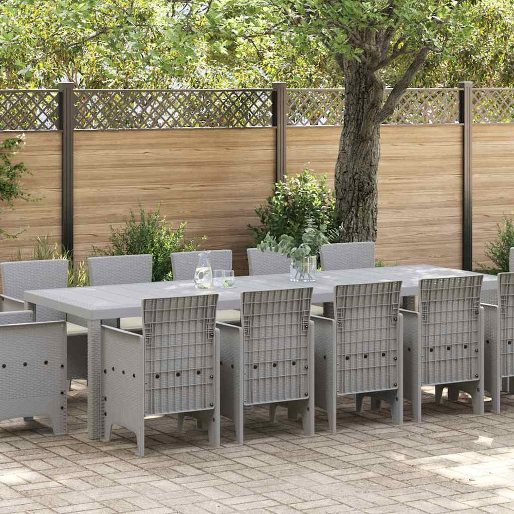 vidaXL 13-Piece Garden Dining Set with Cushions Light Grey