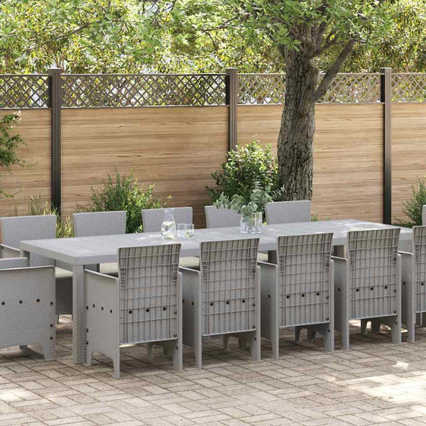 vidaXL 13-Piece Garden Dining Set with Cushions Light Grey