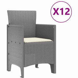 vidaXL 13-Piece Garden Dining Set with Cushions Light Grey