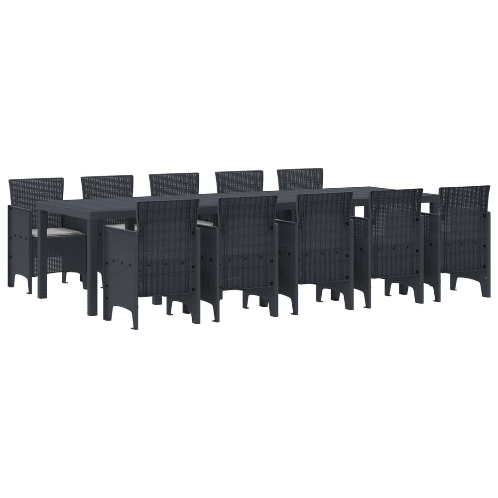 vidaXL 11-Piece Outdoor Dining Set Anthracite and Light Grey
