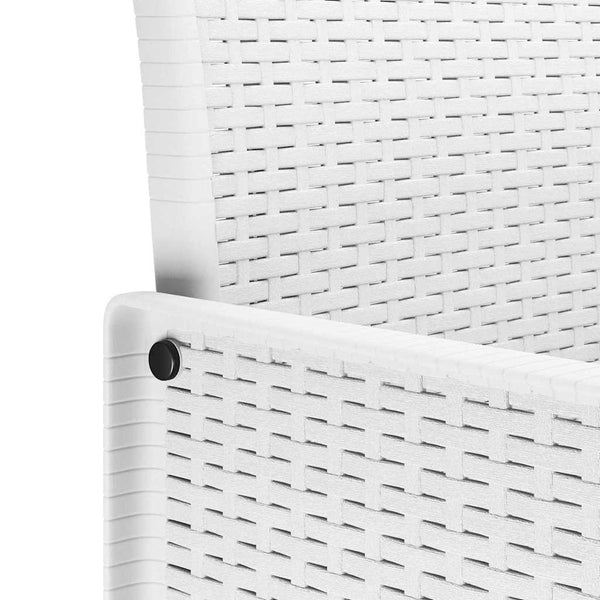vidaXL Garden Dining Set 11 pcs White and Taupe Plastic Rattan