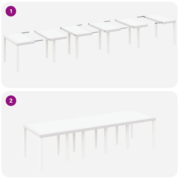 vidaXL Garden Dining Set 11 pcs White and Taupe Plastic Rattan