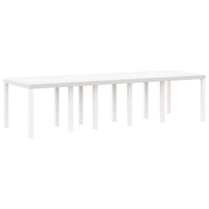 vidaXL Garden Dining Set 11 pcs White and Light Grey Rattan and Polyester