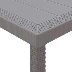 vidaXL Garden Dining Set 11 pcs Light Grey Polypropylene