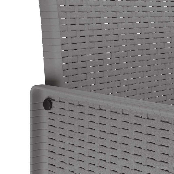 vidaXL Garden Dining Set 11 pcs Light Grey Rattan and Aluminium