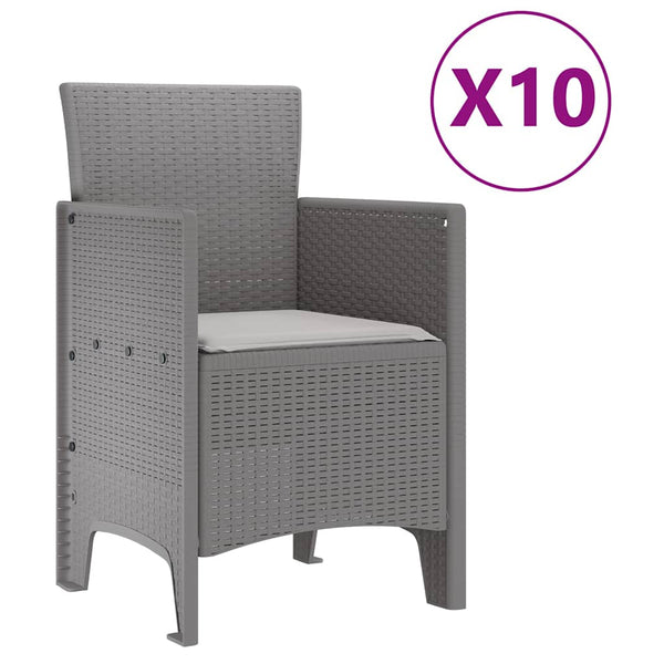 vidaXL Garden Dining Set 11 pcs Light Grey Rattan and Aluminium