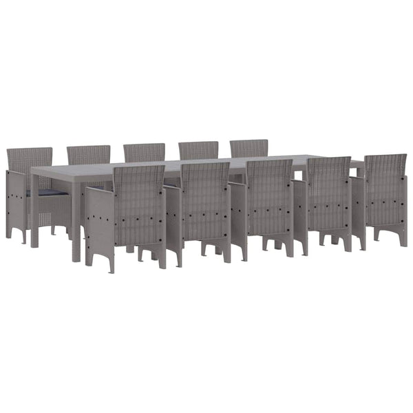 vidaXL Garden Dining Set with Cushions 11 pcs Light Grey and Anthracite