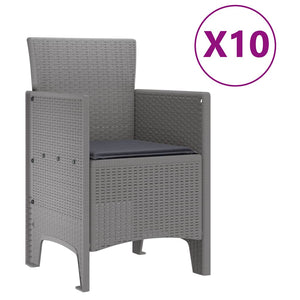 vidaXL Garden Dining Set with Cushions 11 pcs Light Grey and Anthracite