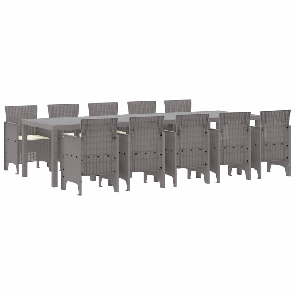 vidaXL Garden Dining Set with Cushions 11 pcs Light Gray and Cream