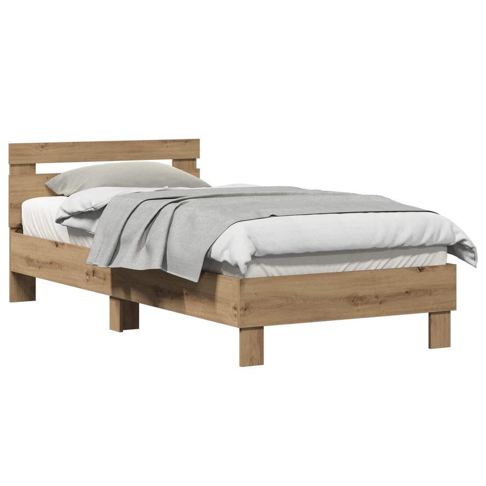 vidaXL Bed Frame Artisan Oak 203 x 95 x 70 cm Engineered Wood