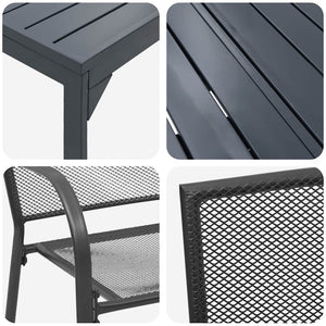 vidaXL Outdoor Dining Set 7 pcs Anthracite Powder-Coated Steel